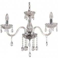 Φωτιστικό Κρεμαστό 3xE14 Γυάλινο Διάφανο με Κρύσταλλα 5314-3-D